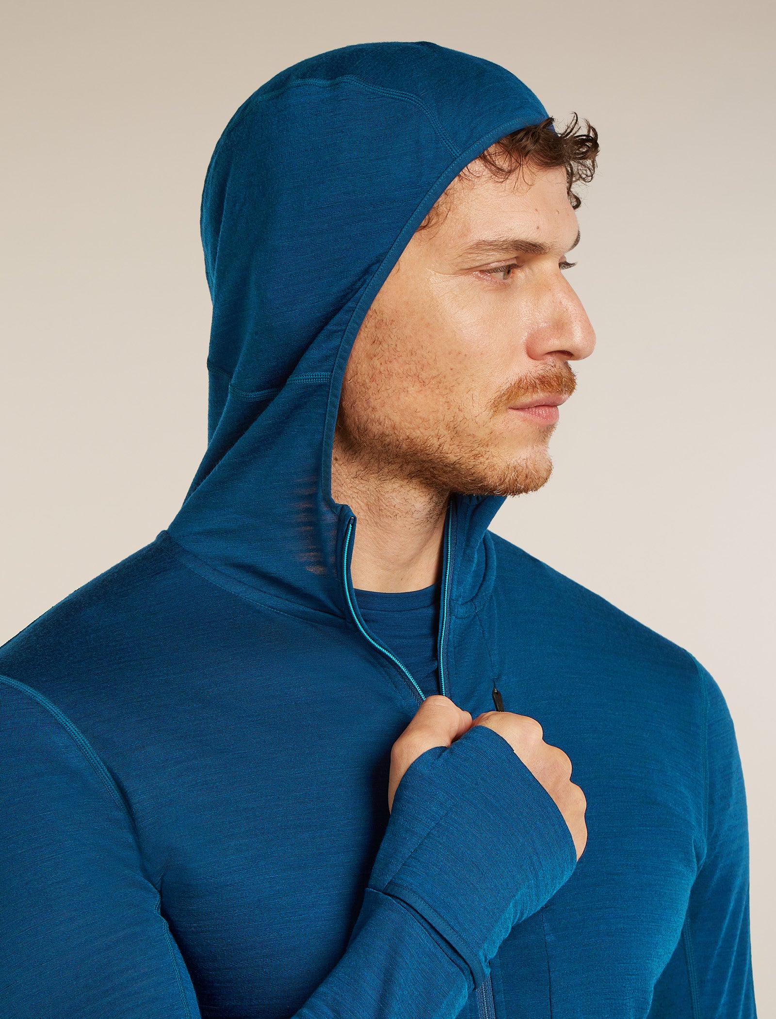 Men's Merino Blend 200 RealFleece™ Descender Long Sleeve Zip Hoodie - Image 8
