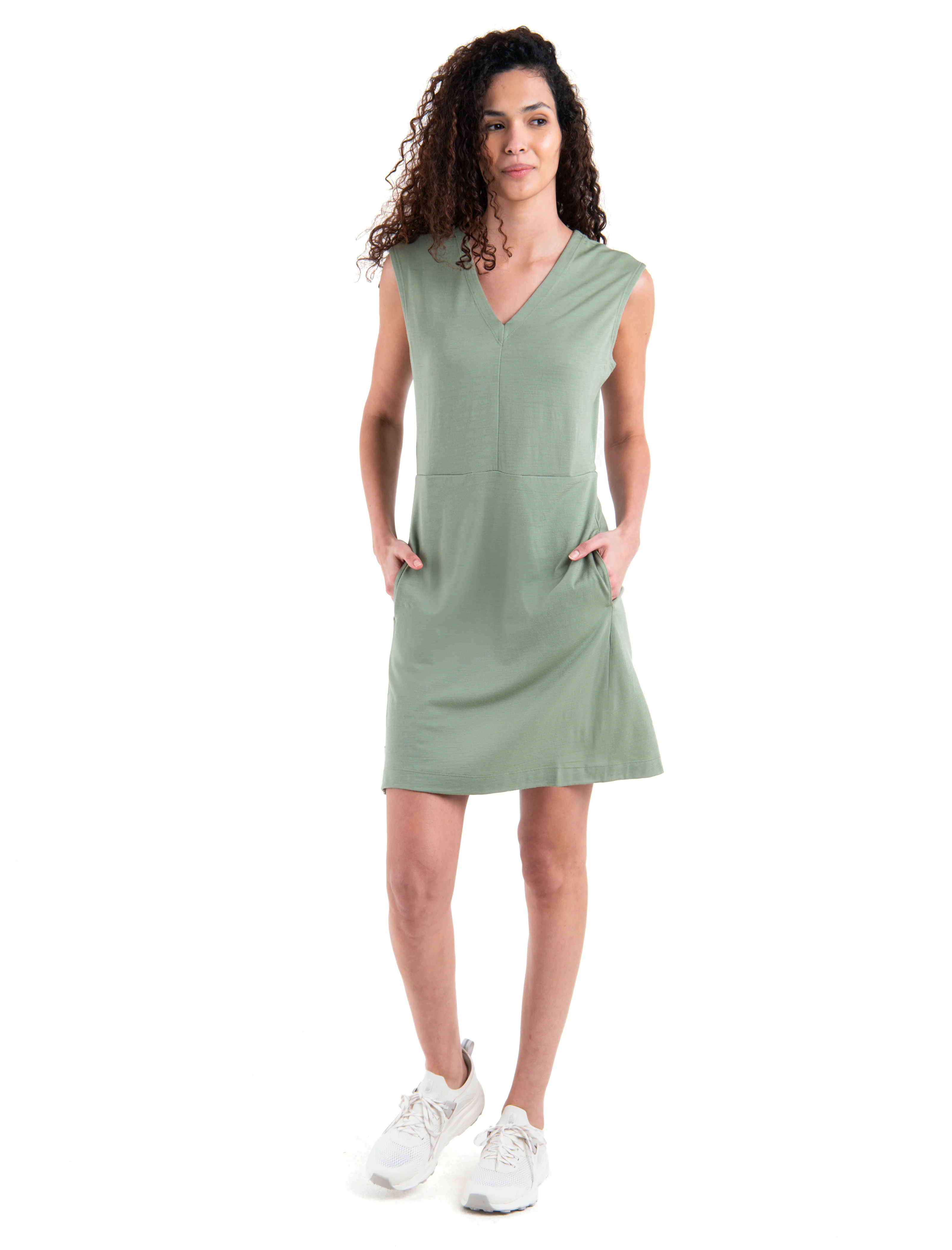 Women's Merino 200 Granary Sleeveless V Neck Dress - Image 4