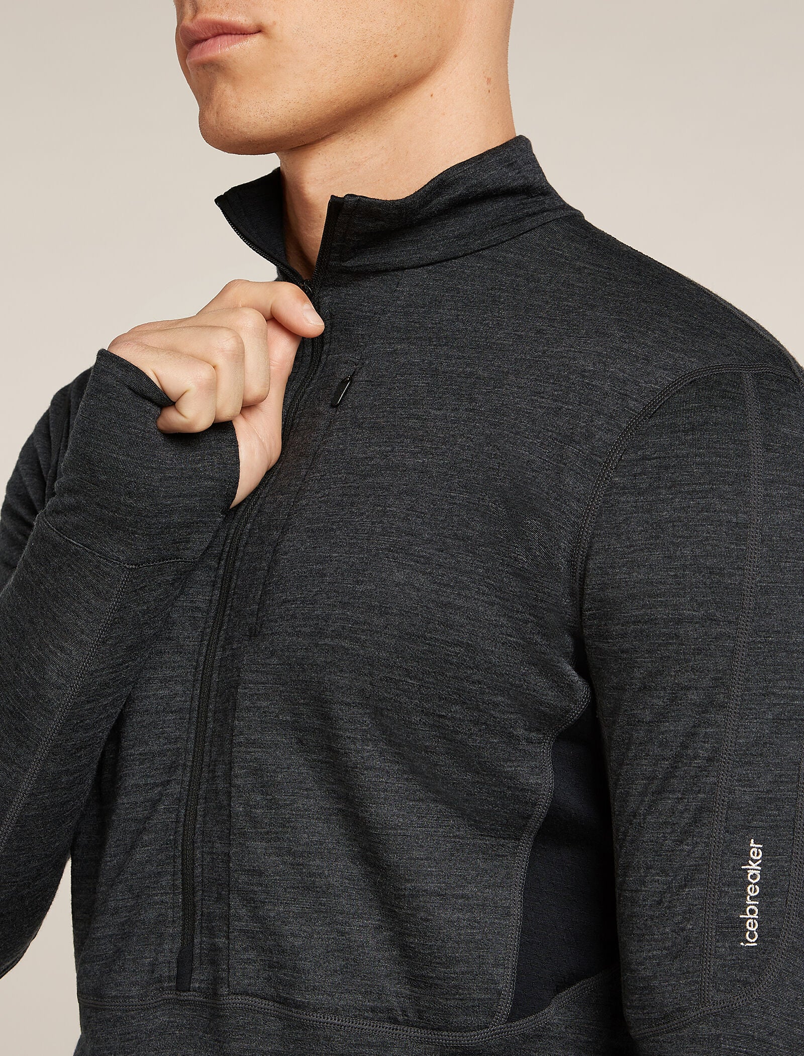 Men's Merino Blend 200 Realfleece™ Descender Long Sleeve Half Zip Top - Image 6
