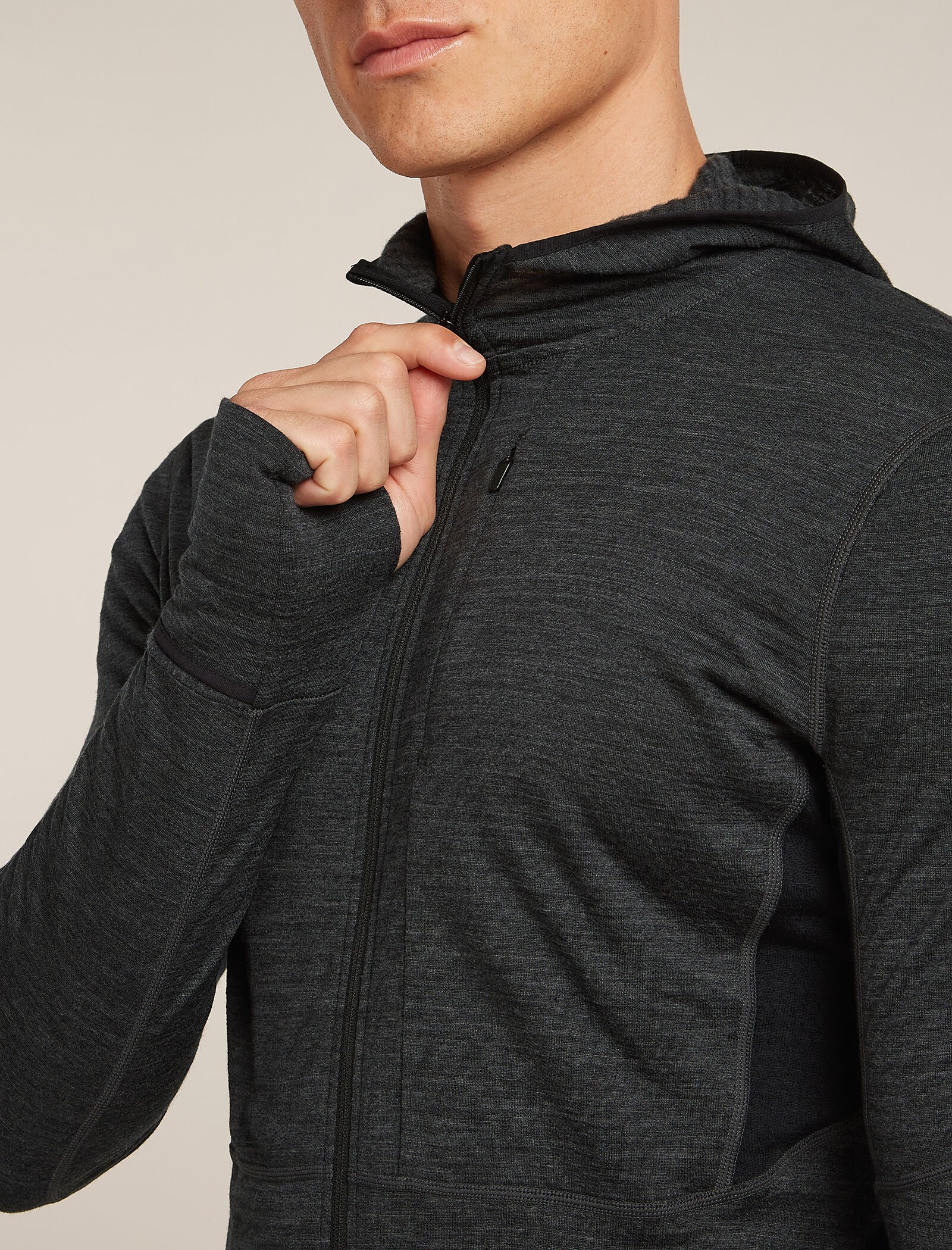 Men's Merino Blend 200 Realfleece™ Descender Long Sleeve Zip Hoodie - Image 6