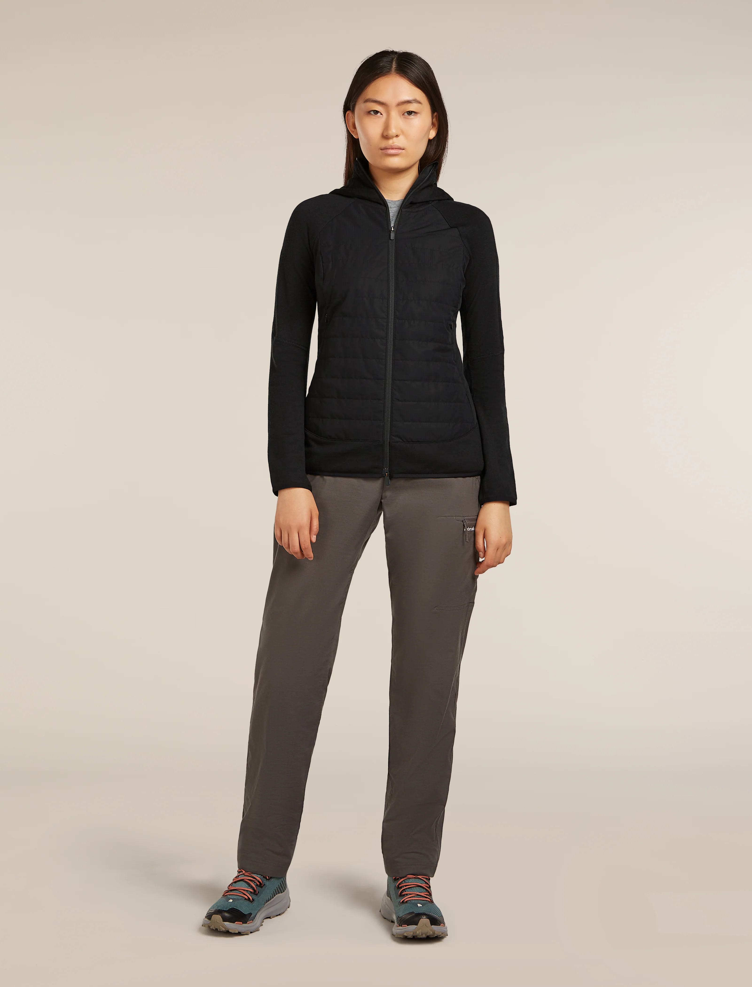 Women's Merino Blend Quantum Hybrid Long Sleeve Zip Hoodie - Image 3