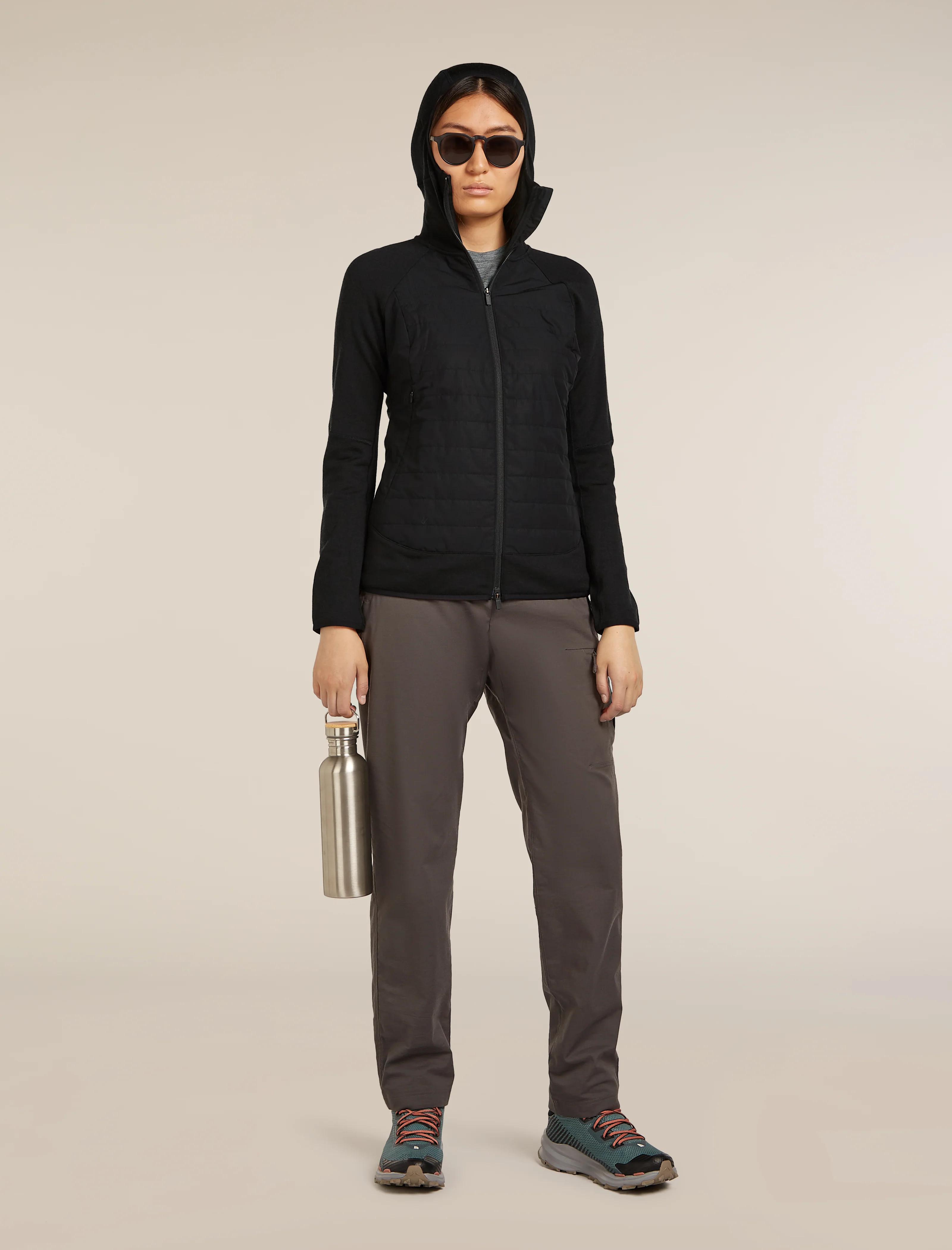 Women's Merino Blend Quantum Hybrid Long Sleeve Zip Hoodie - Image 4