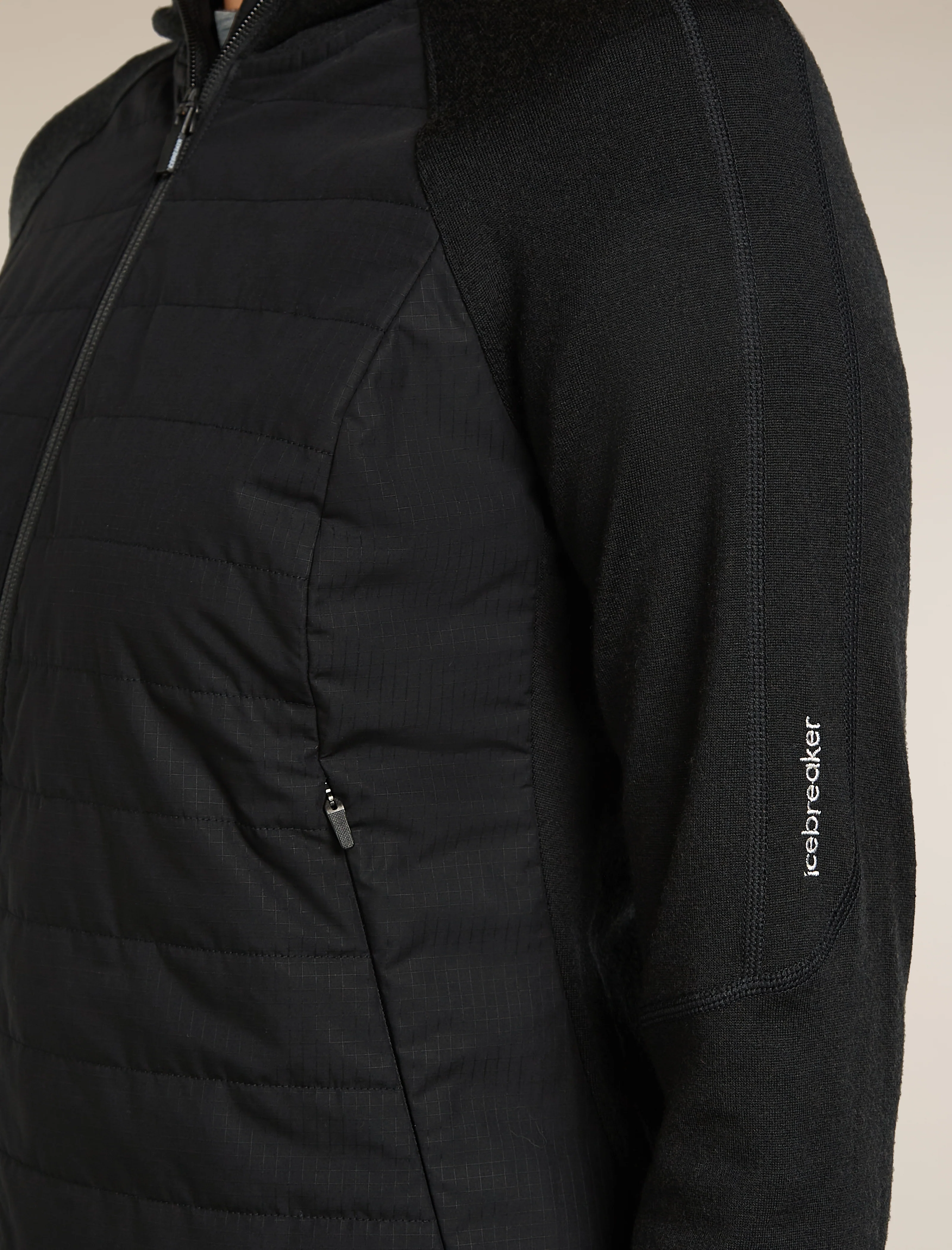 Women's Merino Blend Quantum Hybrid Long Sleeve Zip Hoodie - Image 5