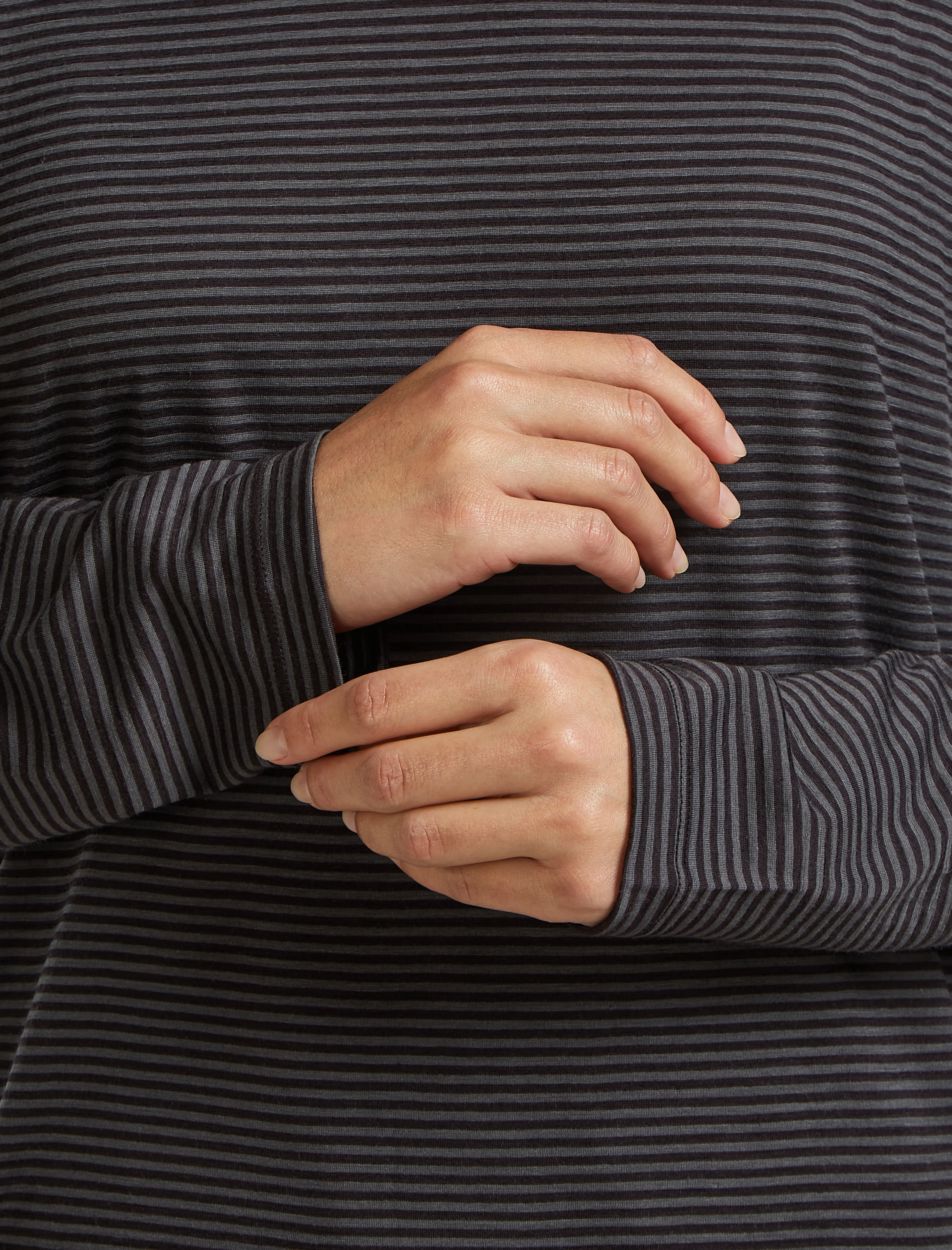 Unisex Merino 150 Long Sleeve Tee Stripe - Image 11