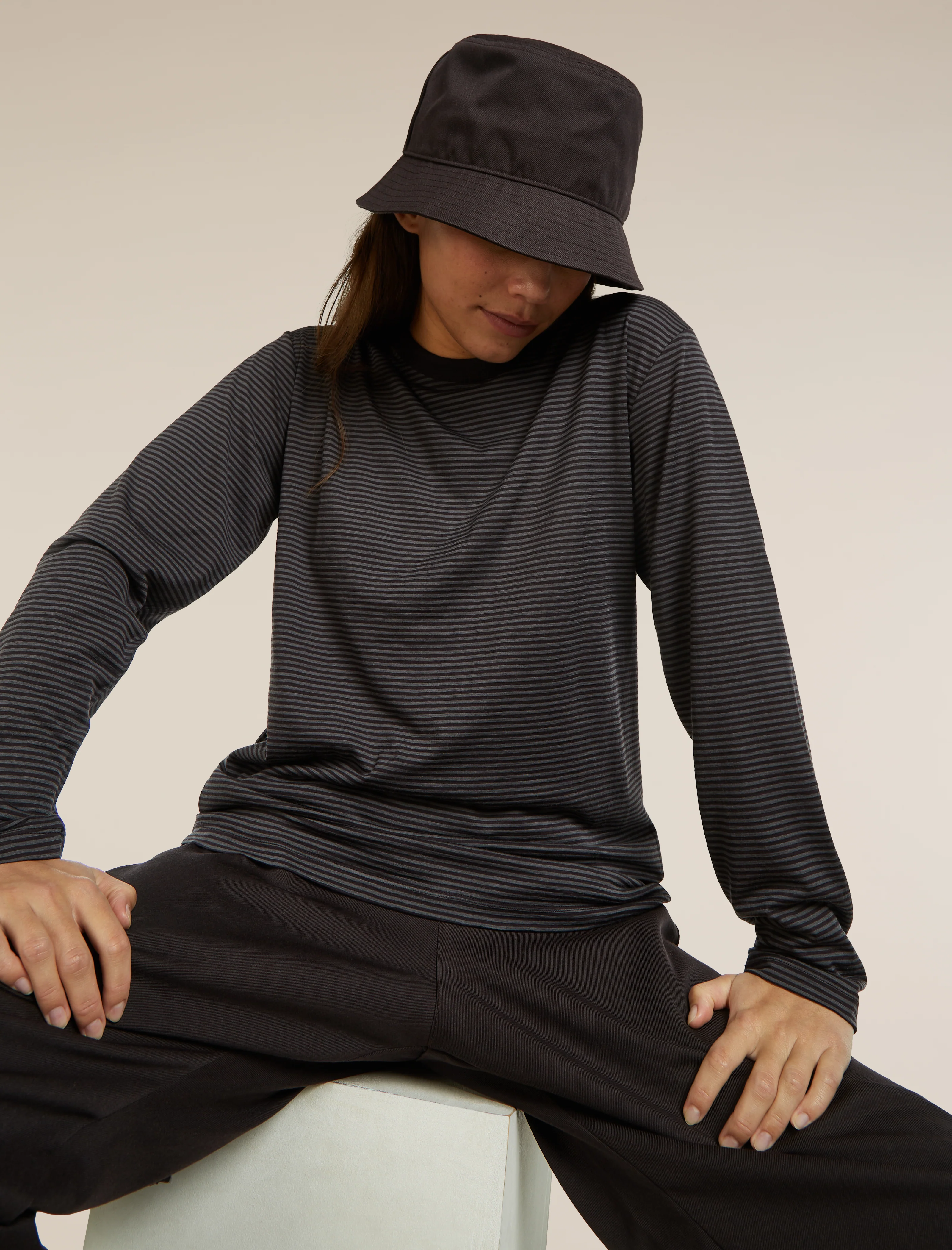 Unisex Merino 150 Long Sleeve Tee Stripe - Image 15