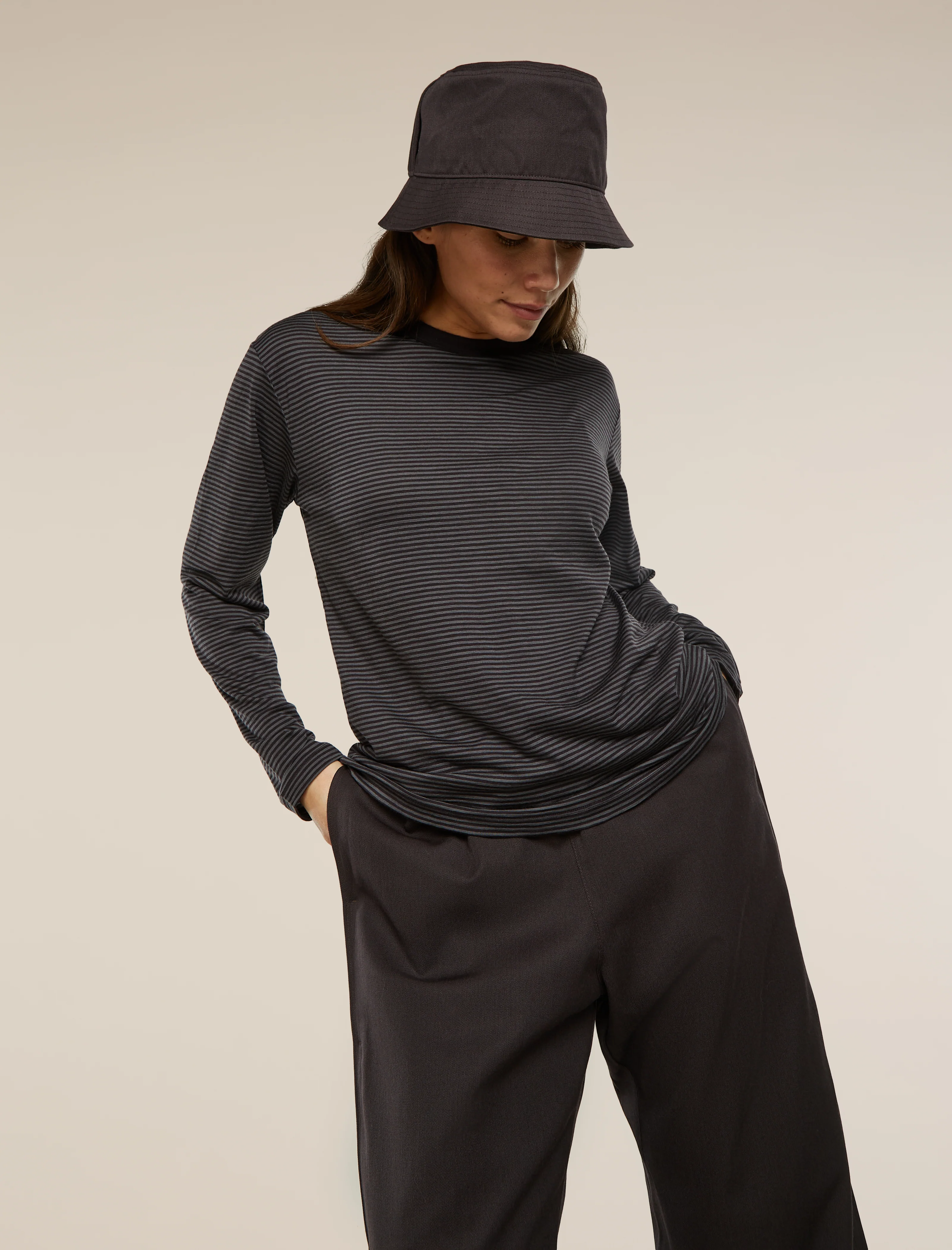 Unisex Merino 150 Long Sleeve Tee Stripe - Image 17