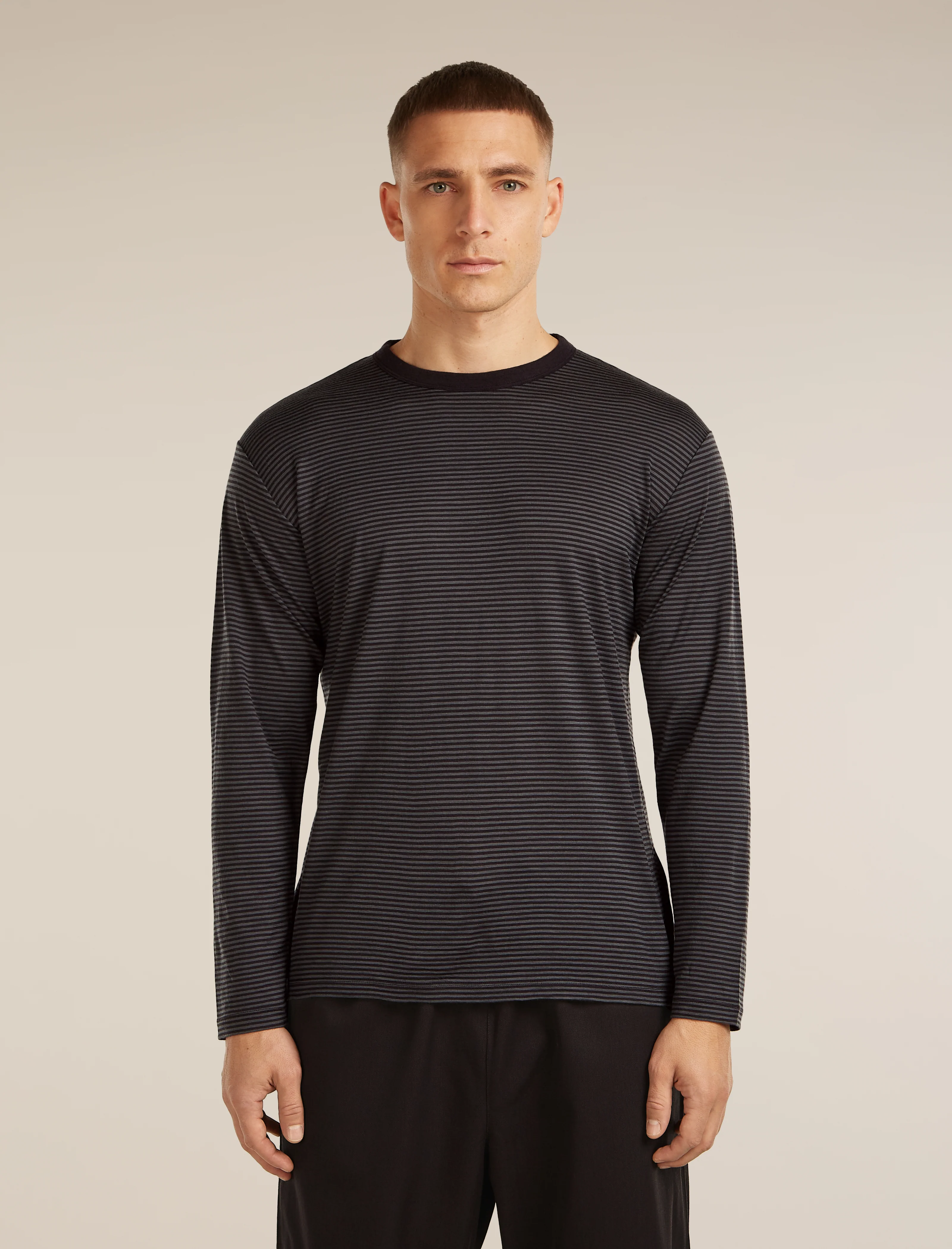 Unisex Merino 150 Long Sleeve Tee Stripe - Image 2