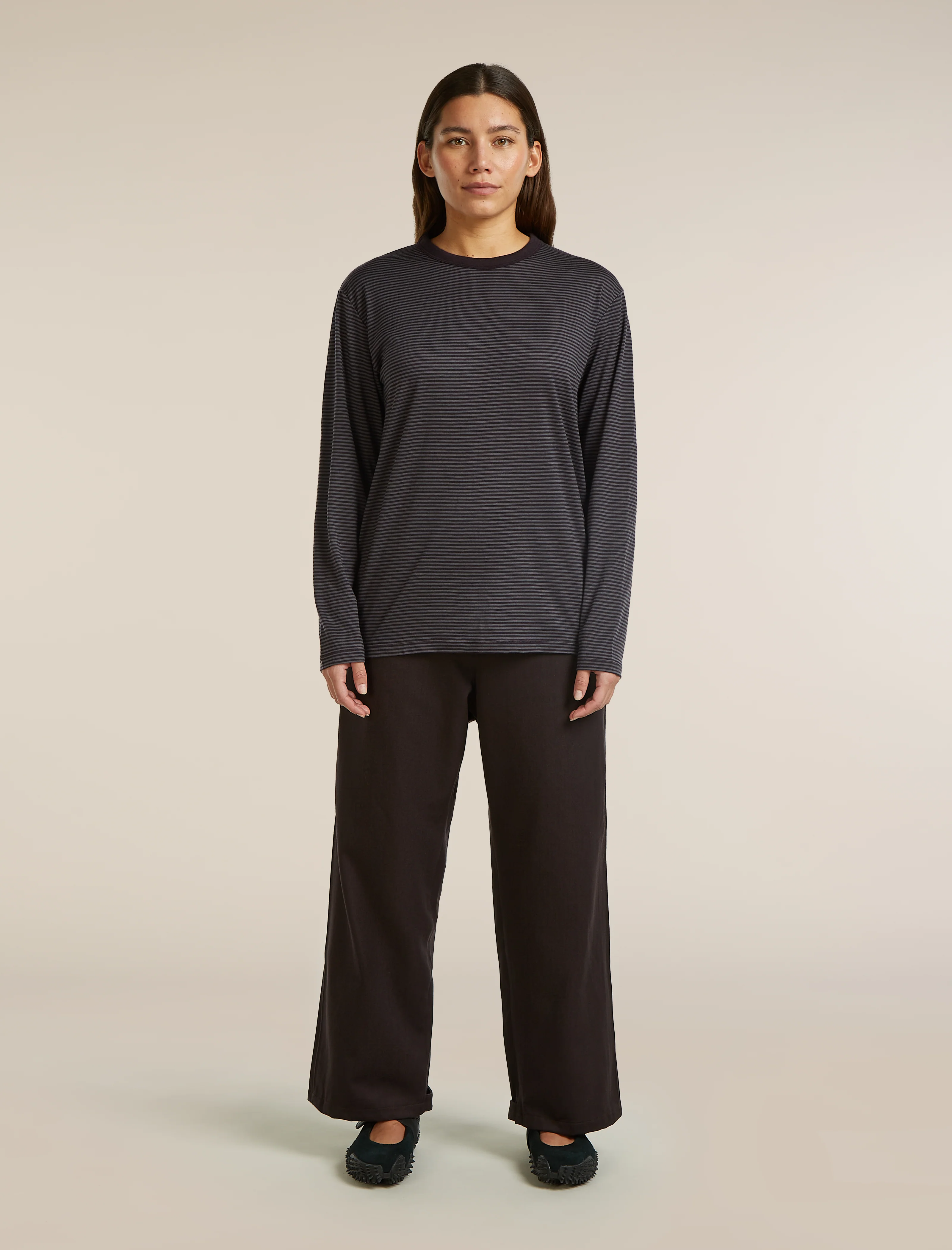 Unisex Merino 150 Long Sleeve Tee Stripe - Image 9