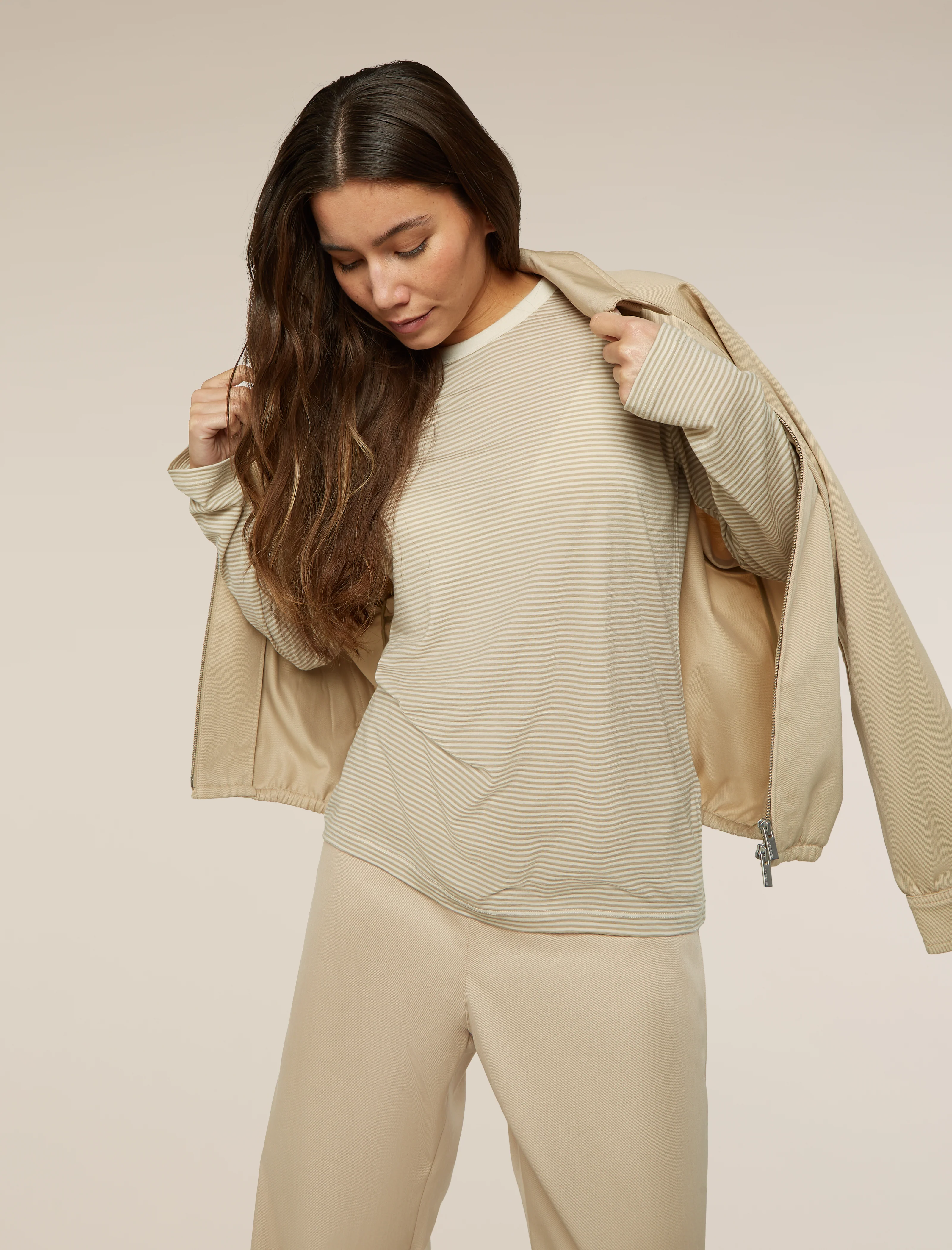 Unisex Merino 150 Long Sleeve Tee Stripe - Image 17