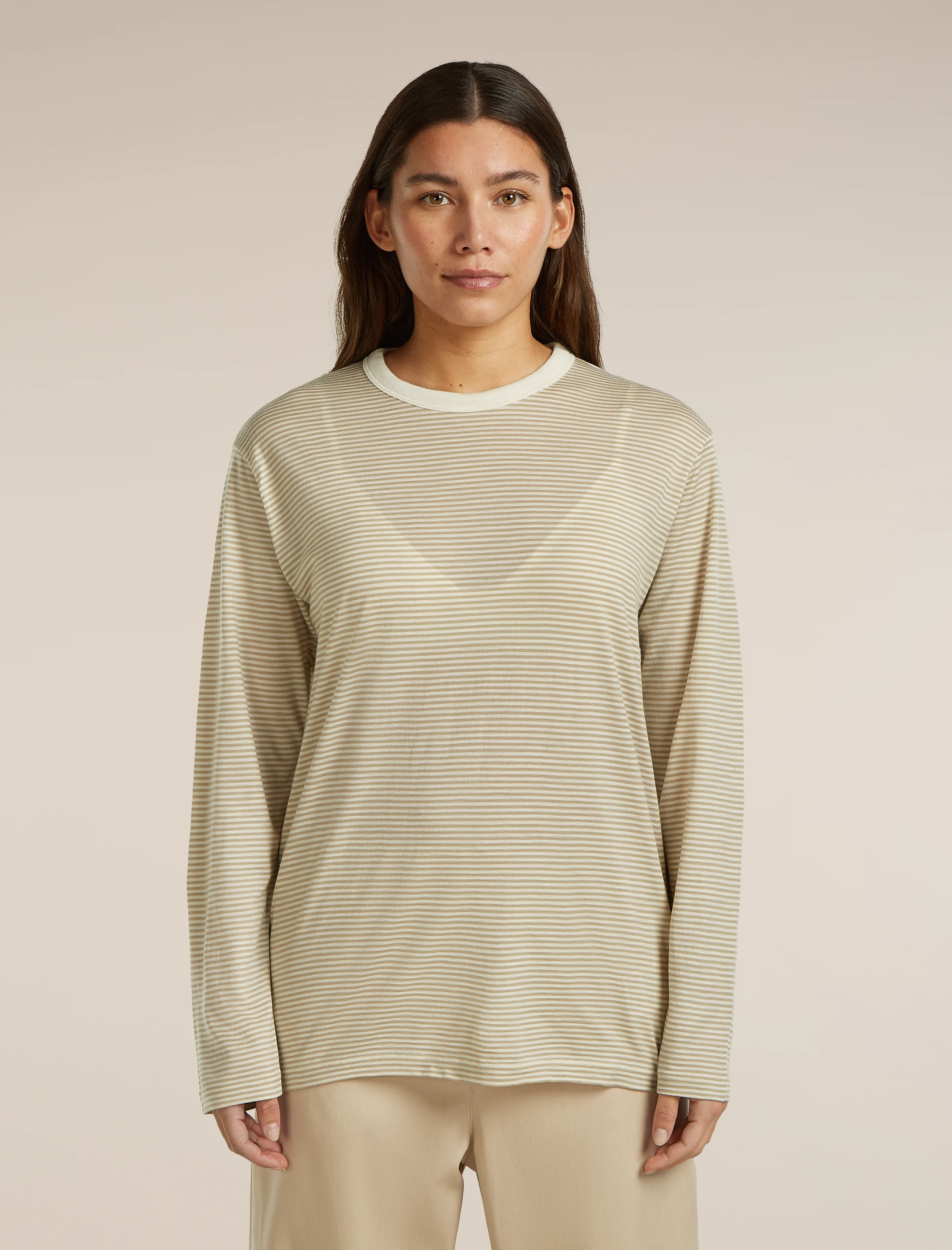 Unisex Merino 150 Long Sleeve Tee Stripe - Image 4
