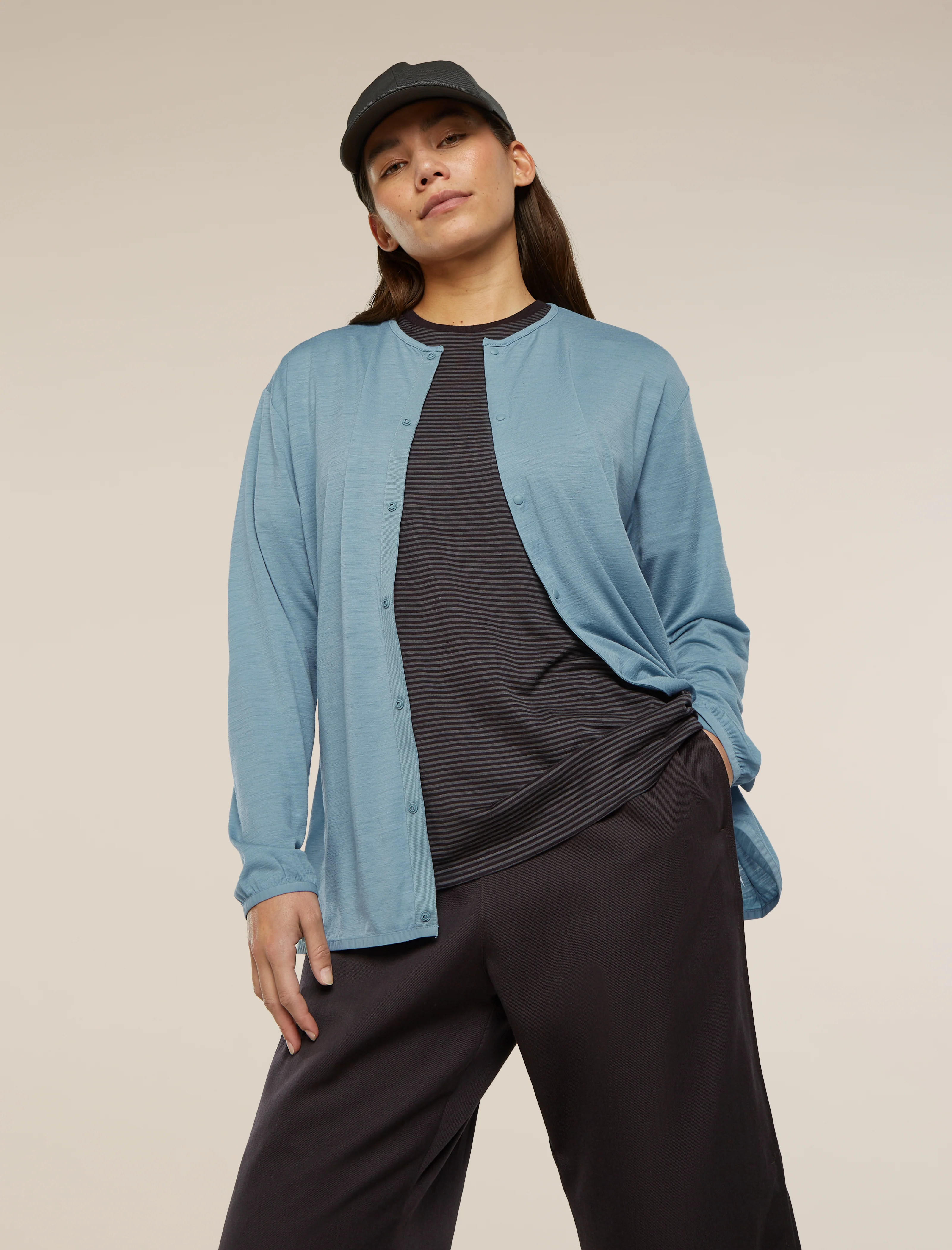 Unisex Merino 150 Round Neck Cardigan - Image 16